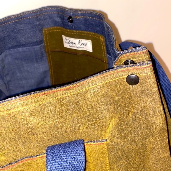 Tilden Reed one of a kind handmade men’s solid denim bag w/straps. NWOT 👖👜 - Picture 9 of 12